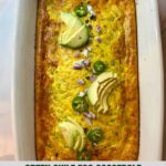 Green Chile Egg Casserole with Healthy Mom Healthy Family logo.