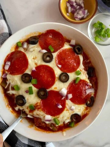 Cooked Pizza Bowl.