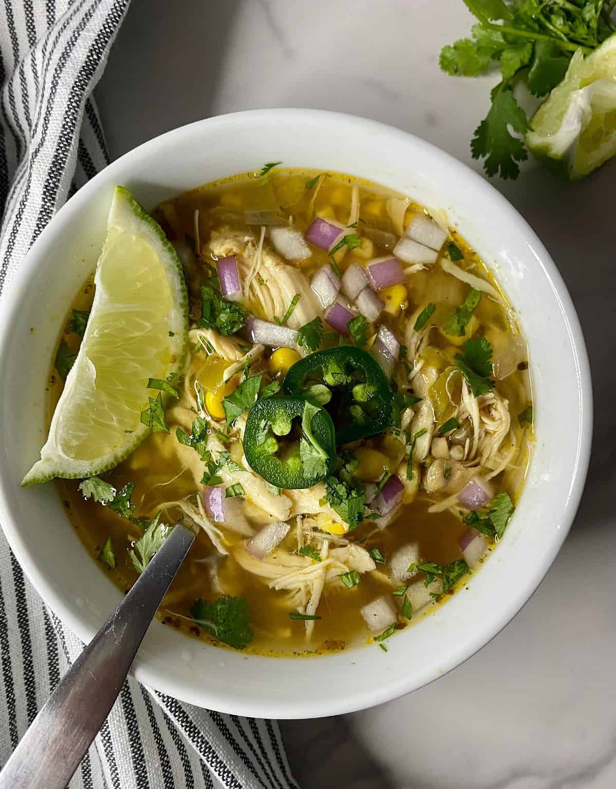 Slow Cooker Green Chile Chicken Soup Healthy Mom Healthy Family