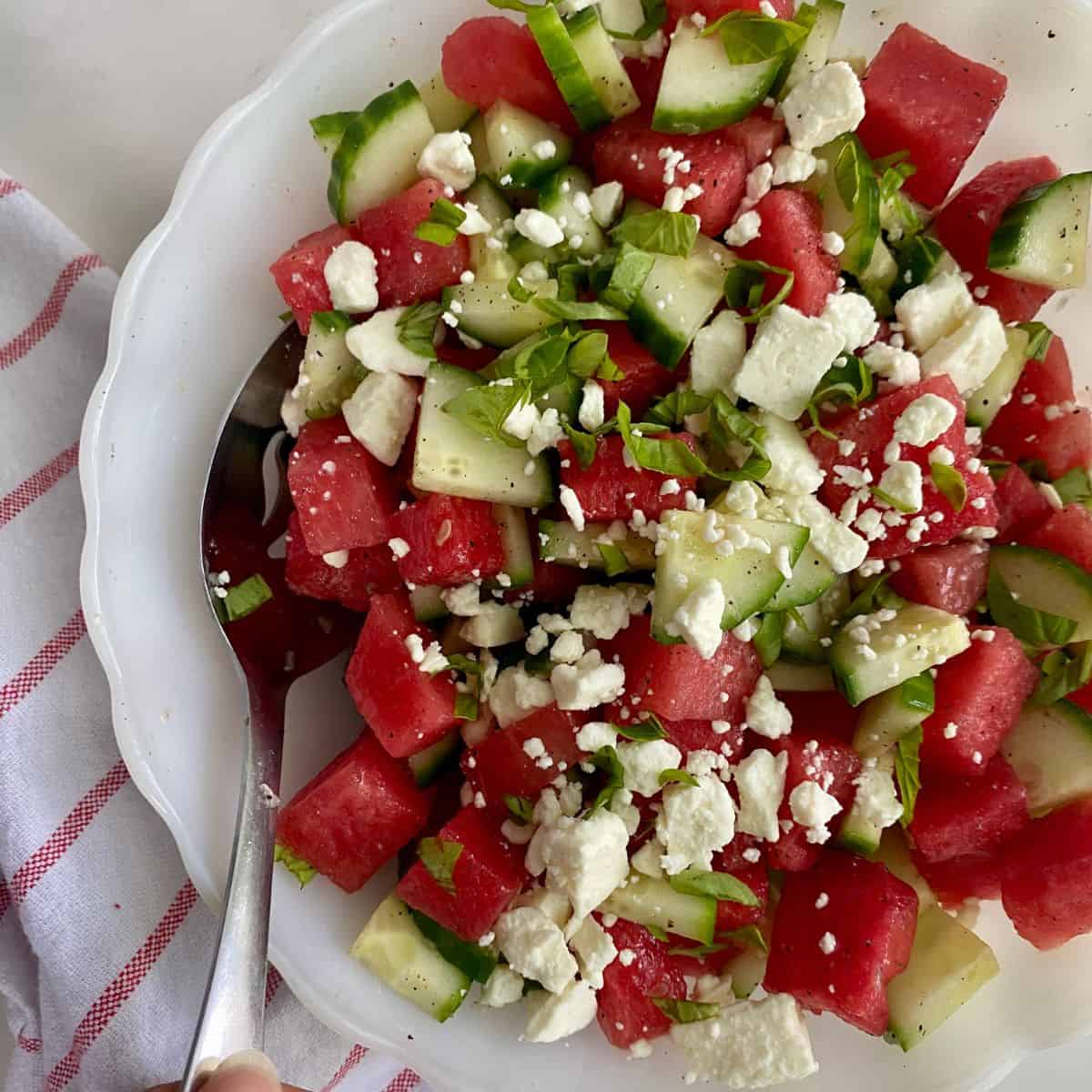 Watermelon Basil Salad